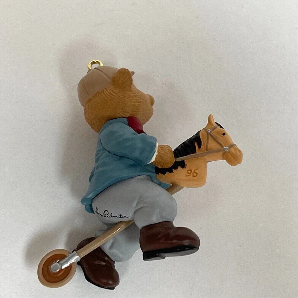 Hallmark Keepsake Son Bear on Play-Horse Christmas Tree Ornament 1996‎